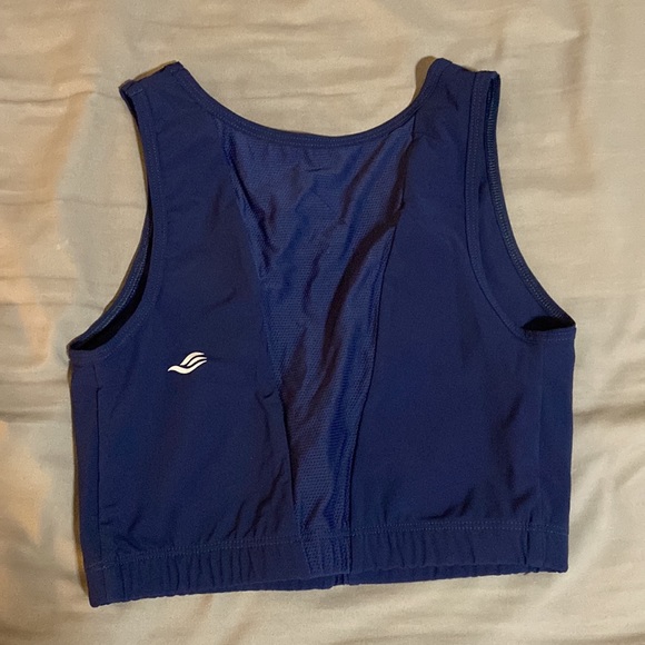 Navy blue cropped workout top - Picture 2 of 2